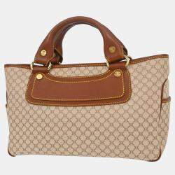 Pre Owned Celine Beige Canvas Macadam Boogie Tote Handbag
