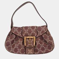 Pre Owned Celine Bordeaux Paris Macadam Shoulder Bag