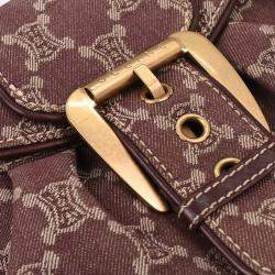 Pre Owned Celine Bordeaux Paris Macadam Shoulder Bag