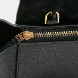 Pre Owned Celine Black Mini Grained Calfskin Belt Bag