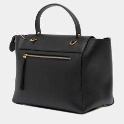 Pre Owned Celine Black Mini Grained Calfskin Belt Bag