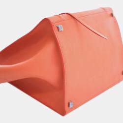 Pre Owned Celine Orange Medium Leather Phantom Luggage Tote
