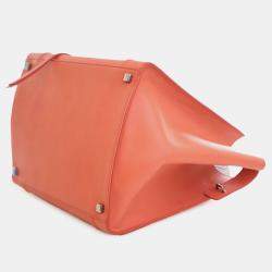 Pre Owned Celine Orange Medium Leather Phantom Luggage Tote