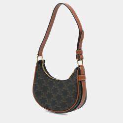 Pre Owned Celine Brown Mini Triomphe Coated Canvas Ava Shoulder Bag