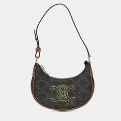 Pre Owned Celine Brown Mini Triomphe Coated Canvas Ava Shoulder Bag