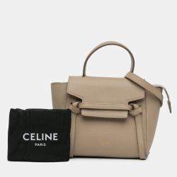 Pre Owned Celine Beige Pico Grained Calfskin Belt Bag