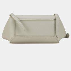 Pre Owned Celine White Nano Grained Calfskin Belt Bag