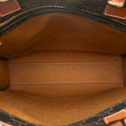 Pre Owned Celine Brown Small Paris Print Triomphe Coated Canvas Vertical Cabas Tote