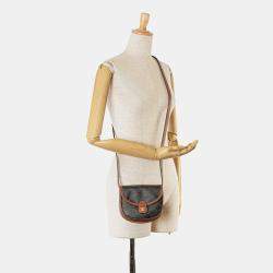 Pre Owned Celine Brown Mini Triomphe Coated Canvas Besace Crossbody
