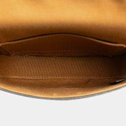 Pre Owned Celine Brown Mini Triomphe Coated Canvas Besace Crossbody