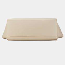 Pre Owned Celine White Smooth Calfskin Soft 16 Cabas