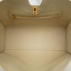 Pre Owned Celine White Smooth Calfskin Soft 16 Cabas