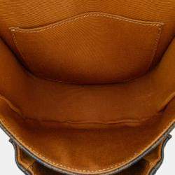 Pre Owned Celine Brown Medium Triomphe Coated Canvas Folco Crossbody