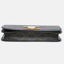 Pre Owned Celine Brown Triomphe Coated Canvas Triomphe Multi Pochette Satchel