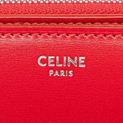 Pre Owned Celine Red Medium Calfskin Classic Box