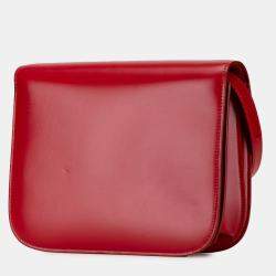 Pre Owned Celine Red Medium Calfskin Classic Box