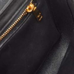 Pre Owned Celine x Christian Marclay Black Leather Zzhaa Print Small C Shoulder Bag