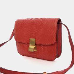 Pre Owned Celine Medium Python Box Bag