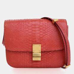 Pre Owned Celine Medium Python Box Bag