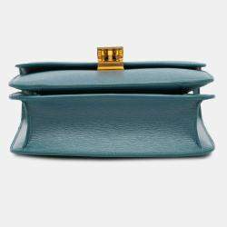 Pre Owned Celine Blue Teen Liege Calfskin Classic Box