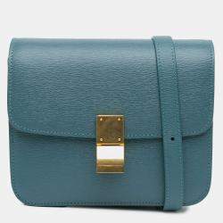 Pre Owned Celine Blue Teen Liege Calfskin Classic Box