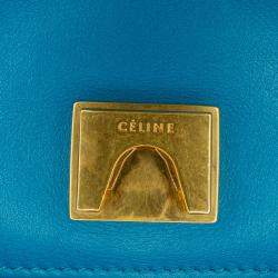Pre Owned Celine Black Blue Leather Frame Shoulder Bag