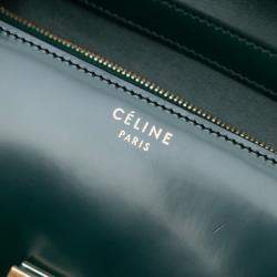 Pre Owned Celine Green Medium Patent Classic Box