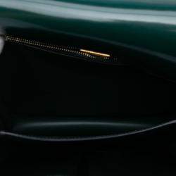 Pre Owned Celine Green Medium Patent Classic Box