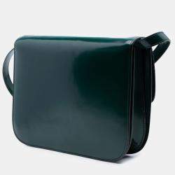 Pre Owned Celine Green Medium Patent Classic Box
