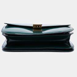 Pre Owned Celine Green Medium Patent Classic Box