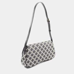 Pre Owned Celine Medium Lola Black/White Coated Canvas Leather Shoulder Bag 