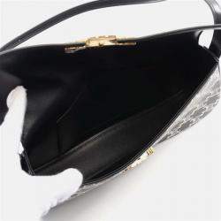 Pre Owned Celine Medium Lola Black/White Coated Canvas Leather Shoulder Bag 