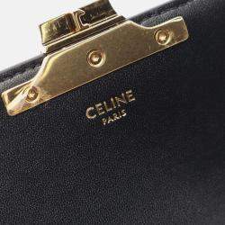 Pre Owned Celine Medium Lola Black/White Coated Canvas Leather Shoulder Bag 