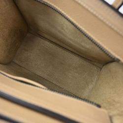 Pre Owned Celine Beige Leather Nano Luggage Tote Bag