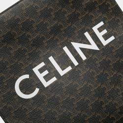 Pre Owned Celine Brown Small Triomphe Coated Canvas Vertical Cabas Tote