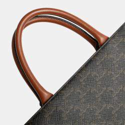 Pre Owned Celine Brown Small Triomphe Coated Canvas Vertical Cabas Tote