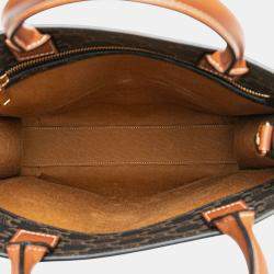 Pre Owned Celine Brown Small Triomphe Coated Canvas Vertical Cabas Tote