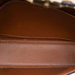 Pre Owned Celine Brown Triomphe Coated Canvas Claude Chain Shoulder Bag