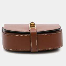 Pre Owned Celine Brown Small Leather Besace 16 Wallet On Chain