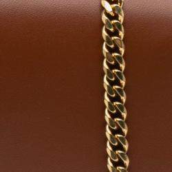 Pre Owned Celine Brown Small Leather Besace 16 Wallet On Chain