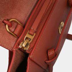 Pre Owned Celine Orange Pico Grained Calfskin Belt Bag