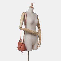 Pre Owned Celine Orange Pico Grained Calfskin Belt Bag