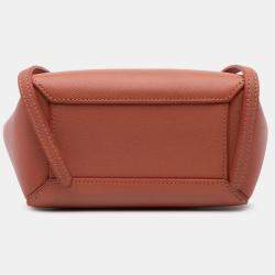 Pre Owned Celine Orange Pico Grained Calfskin Belt Bag