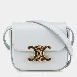 Pre Owned Celine Blue Mini Calfskin Claude Crossbody