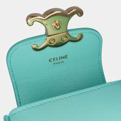 Pre Owned Celine Blue Leather Triomphe AirPods Case