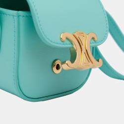 Pre Owned Celine Blue Leather Triomphe AirPods Case