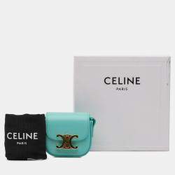 Pre Owned Celine Blue Leather Triomphe AirPods Case