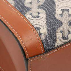 Pre Owned Celine Blue Small Triomphe Canvas Maillon Vertical Cabas Satchel