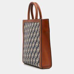Pre Owned Celine Blue Small Triomphe Canvas Maillon Vertical Cabas Satchel