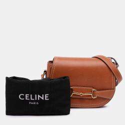 Pre Owned Celine Brown Small Leather Crecy Flap Crossbody